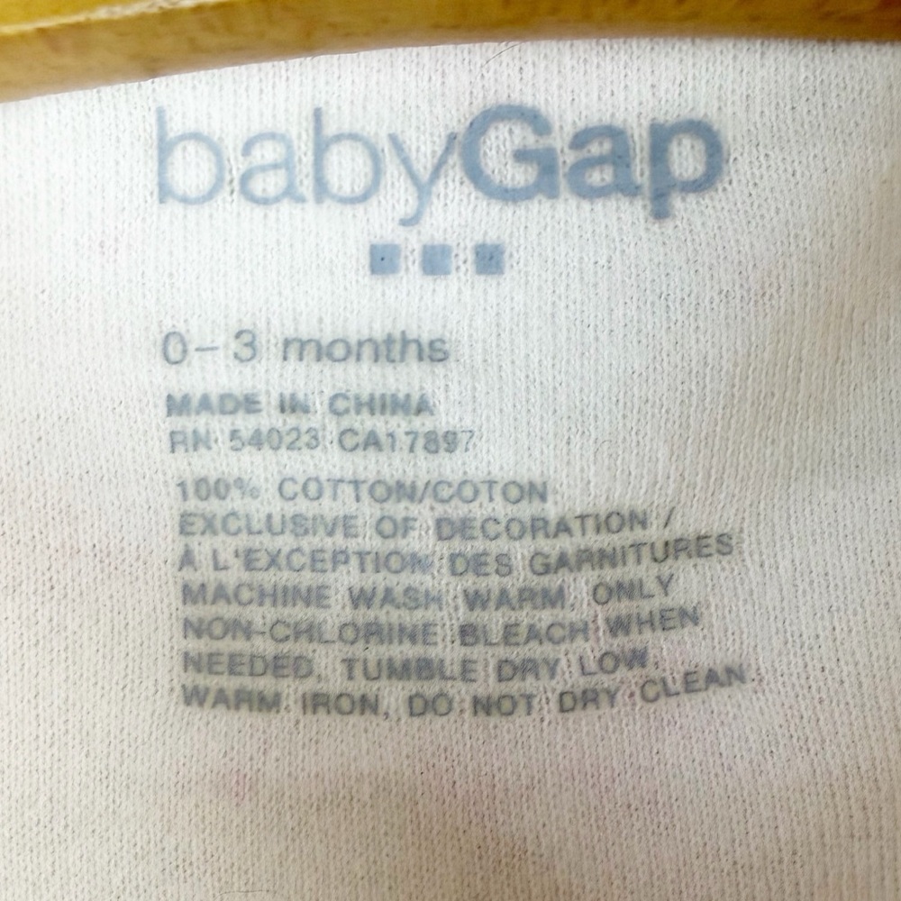 Baby Gap Convertible Infant Gown Pink Bows Print Cotton Size 0-3 Months - Picture 10 of 12
